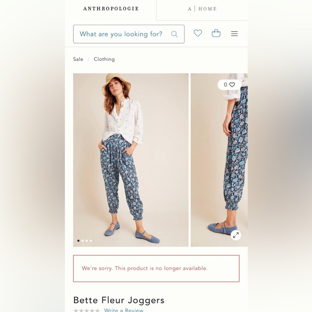 Anthropologie La Vie by Rebecca Taylor Bette Fleur Joggers Pull One Like New